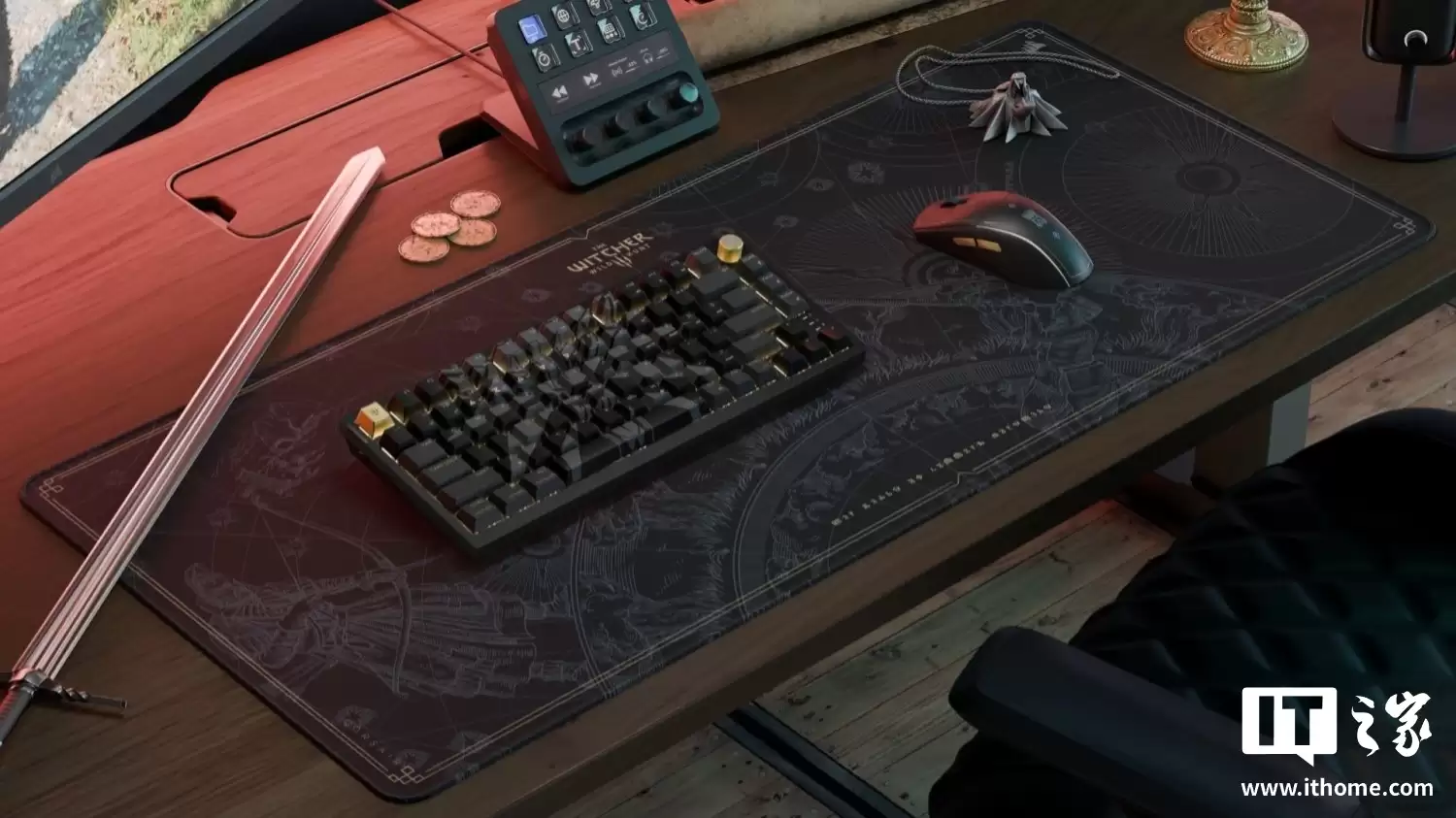 海盗船联合CDPR推出《巫师3:狂猎》十周年纪念桌搭,涵盖键盘、鼠标等