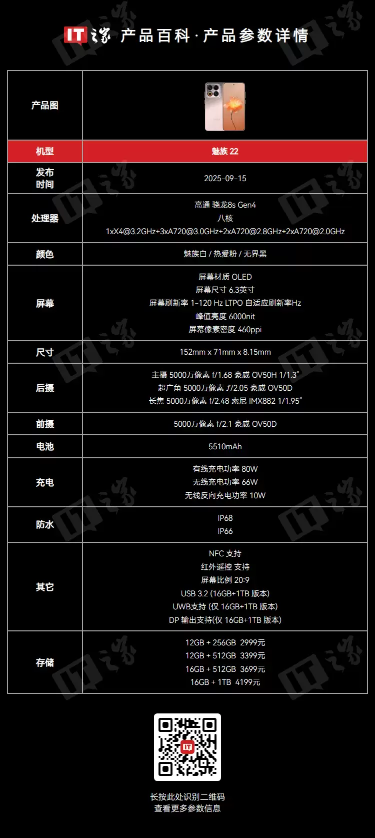 魅族 22 风华国色“月白天青”首销:5000 万像素四主摄、第四代骁龙 8s,上市价 2999 元起