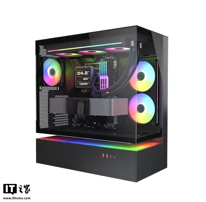 骨伽“凌空”机箱开售:中空悬浮气流架构、可选带屏版本,499元起