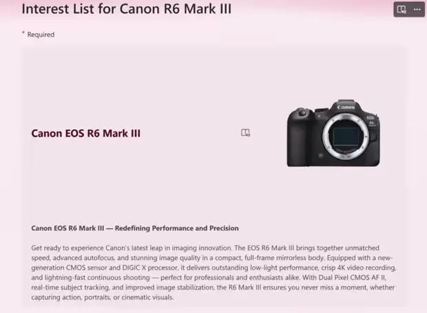 EOS R6 Mark III宣传海报提前泄露？