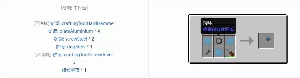 我的世界格雷科技社区版扳手顶合成表大全