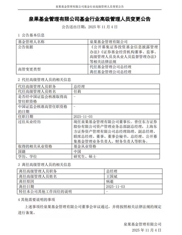 泉果基金创始人王国斌突然去世 年仅57岁 曾被评为上海十大杰出青年