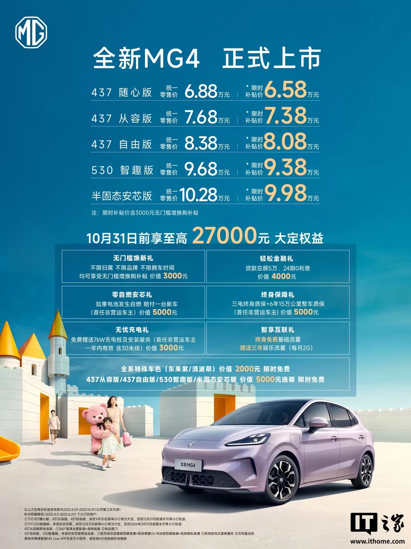 上汽名爵全新 MG4 推出购置税跨年补贴方案，至高 2.7 万元大定权益延长至年底