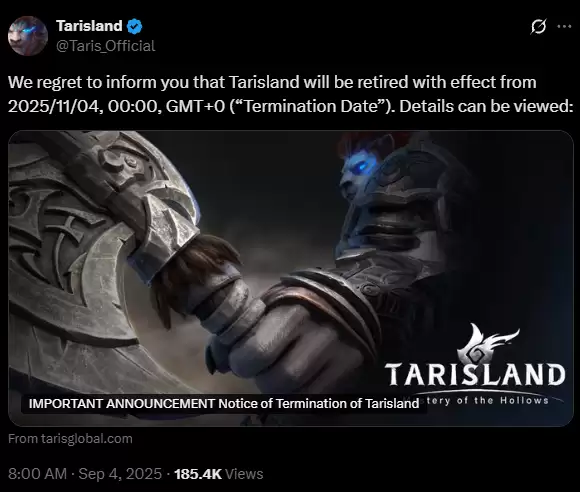 塔瑞斯世界国际服停运 国服前景堪忧
