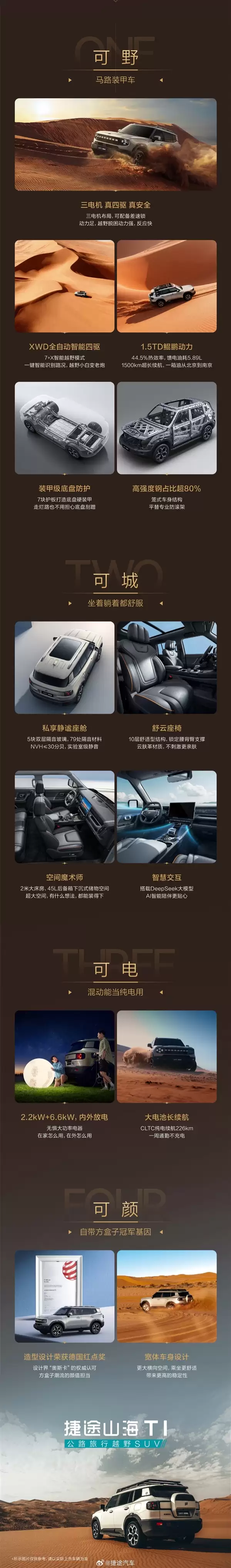 1.5T+三电机!奇瑞捷途山海T1四驱版上市:置换价14.99万起