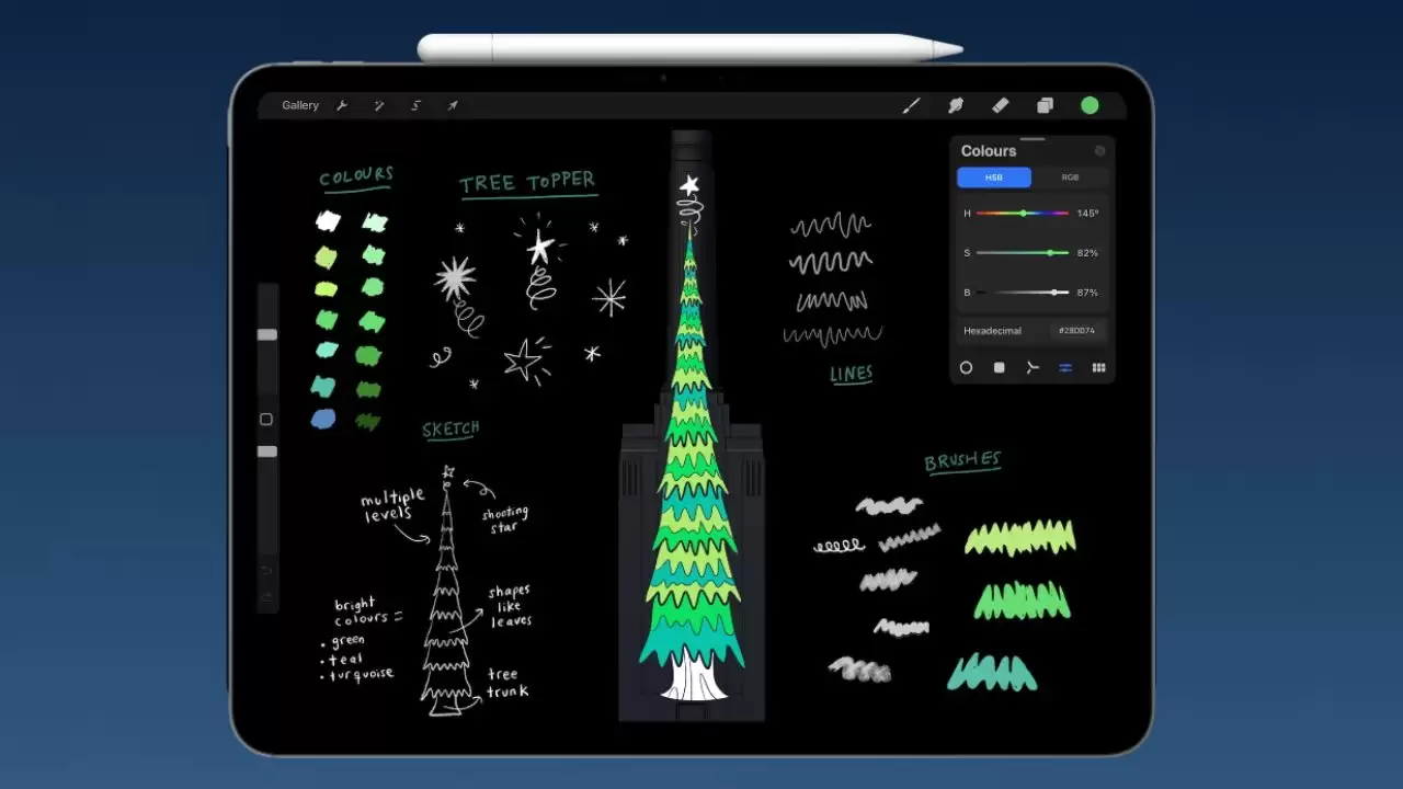 苹果邀请英国iPad用户共创“圣诞树”，获奖作品将在伦敦总部大楼点亮