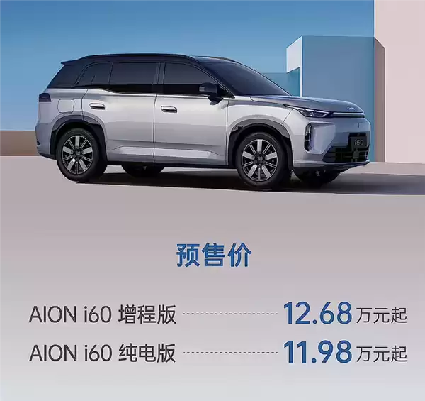 12.68万、一升油发3.73度电！广汽埃安首款增程车i60预售