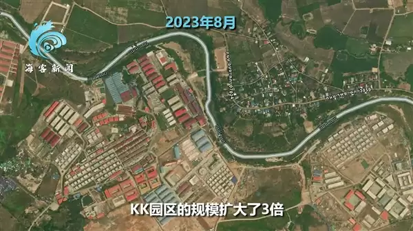 卫星揭秘缅甸妙瓦底KK诈骗园区:2年扩大3倍、豪车遍地、武装岗哨看守
