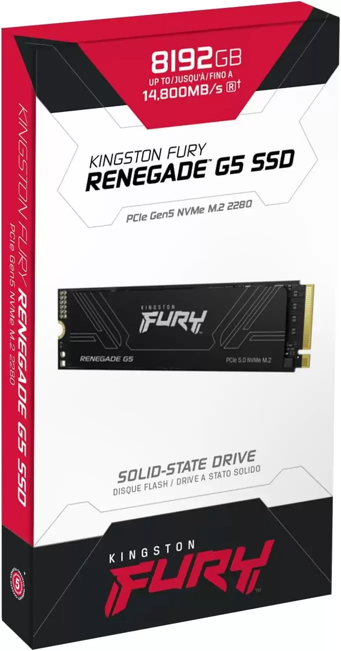 金士顿推出 8TB 版本 FURY Renegade G5 固态硬盘:双面存储,速度达 14.8GB/s