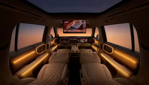 今晚预售！上汽智己旗舰LS9内饰官图发布：依旧新势力三件套