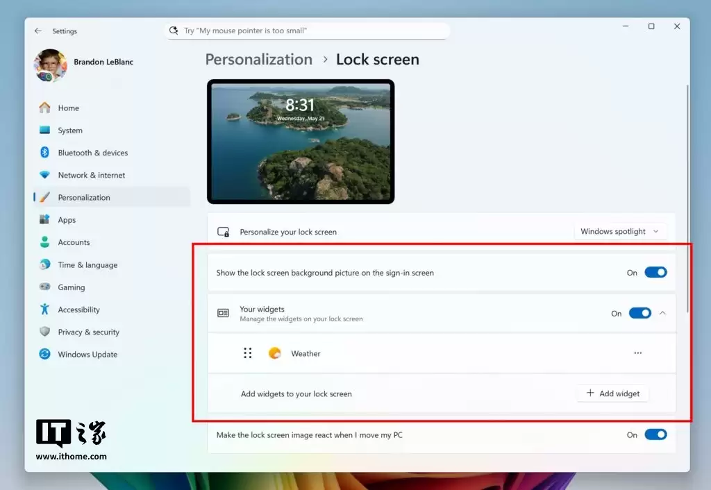 微软发布 Win11 Canary 27982 预览版:升级锁屏、增强小组件面板、提升文件分享效率