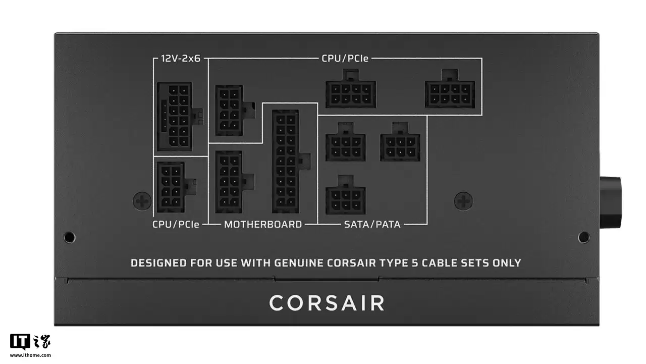 海盗船发布第二代 RMx SHIFT 电源：兼容 ATX 3.1、PCIe 5.1 标准，最高 1000W