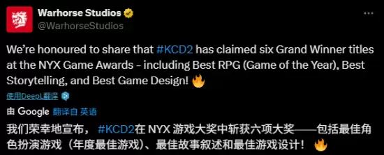 天国：拯救2斩获NYX六项大奖，新DLC教会之谜即将上线