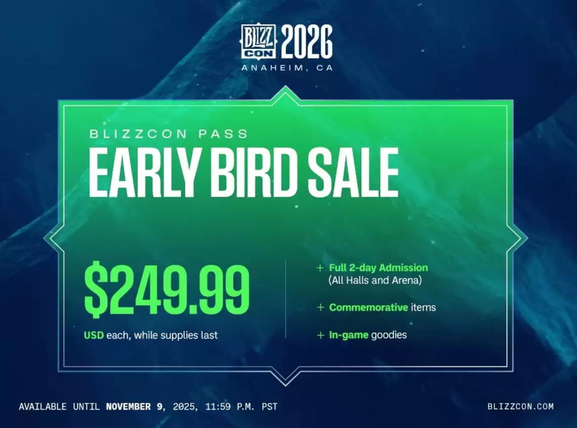 2026 暴雪嘉年华官宣时隔两年回归,将举办守望、炉石、魔兽等电竞赛事全球总决赛