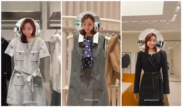 OPPO Reno15支持前后同拍实况图：女生试衣必备神器