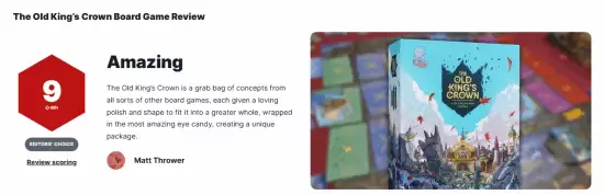 IGN评The Old King’s Crown获9分:机制精巧融合的桌游杰作