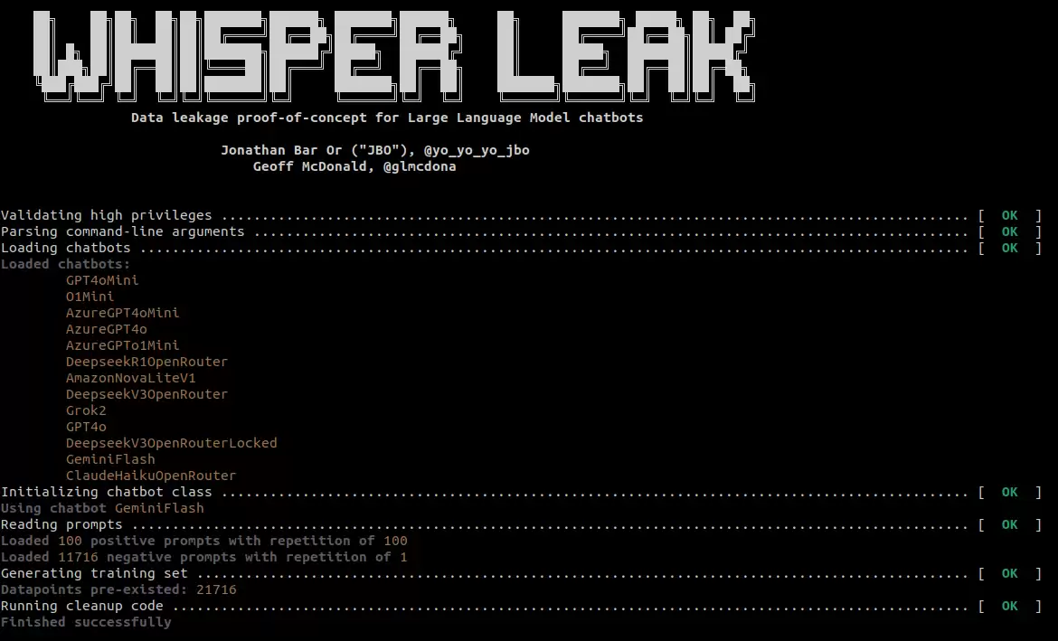 命中率超98%:微软披露Whisper-Leak侧信道攻击,可窥探你和AI聊天内容