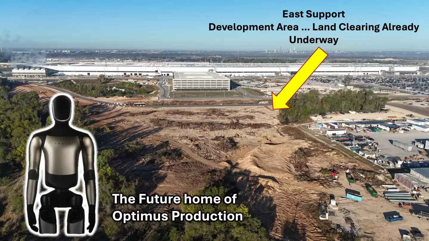 特斯拉准备扩建得州超级工厂，拟年产1000万台Optimus人形机器人