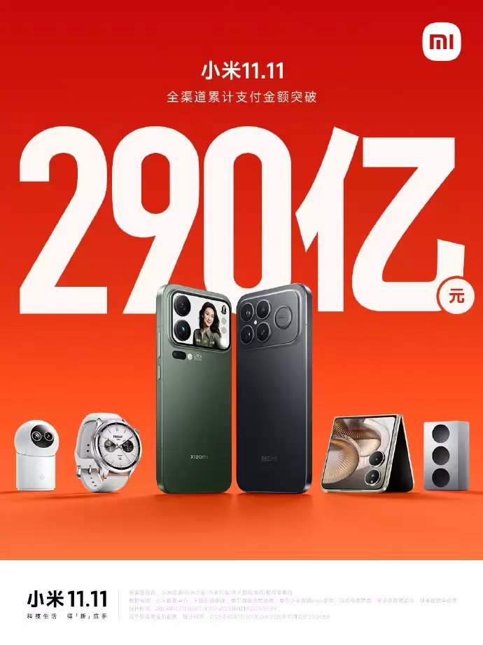 小米官方微博发布双11收官战报