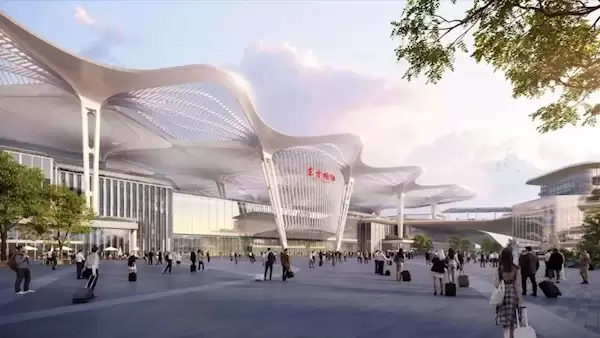 上海东站封顶!国内高铁车站中首次引入航空模块