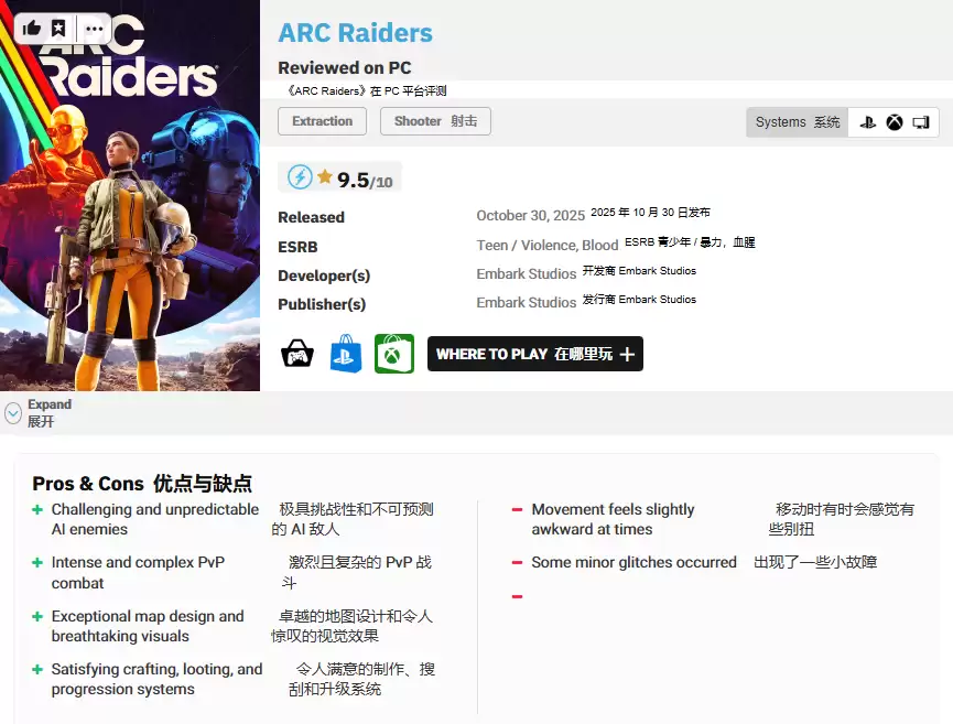 ARC Raiders全球火爆:400万玩家涌入,媒体盛赞创新射击体验