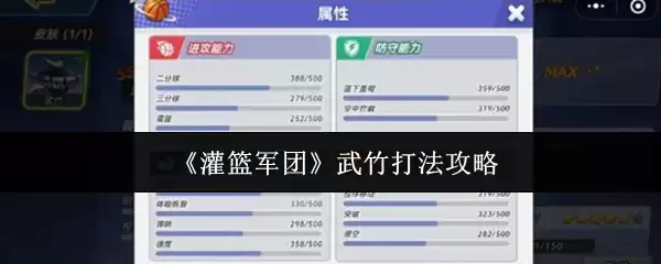 《灌篮军团》武竹打法攻略