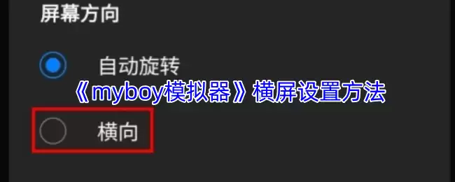《myboy模拟器》横屏设置方法