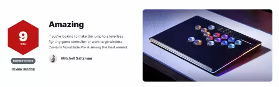 美商海盗船Novablade Pro获9分好评,重塑高端无摇杆控制器标杆