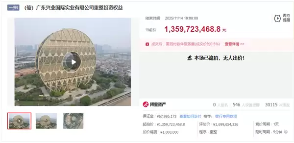 13.6亿“最丑建筑”铜钱大楼无人竞拍:已是第三次流拍