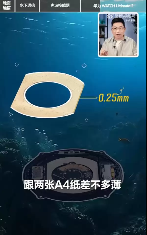 余承东揭秘华为WATCH Ultimate 2海豚通信：只用手表就能水下通信