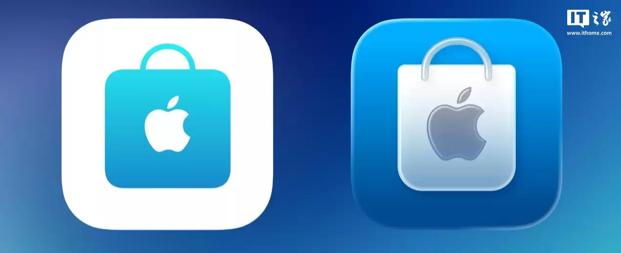 苹果 Apple Store 全新图标上线，商店已支持 iOS 26 液态玻璃效果