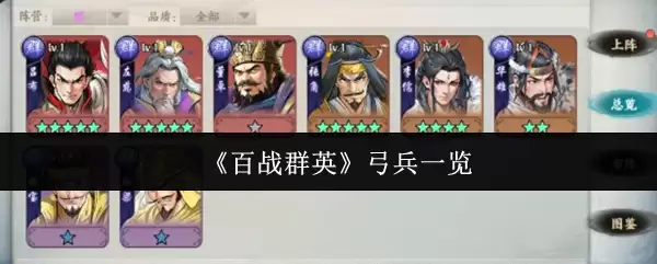 《百战群英》弓箭兵一览