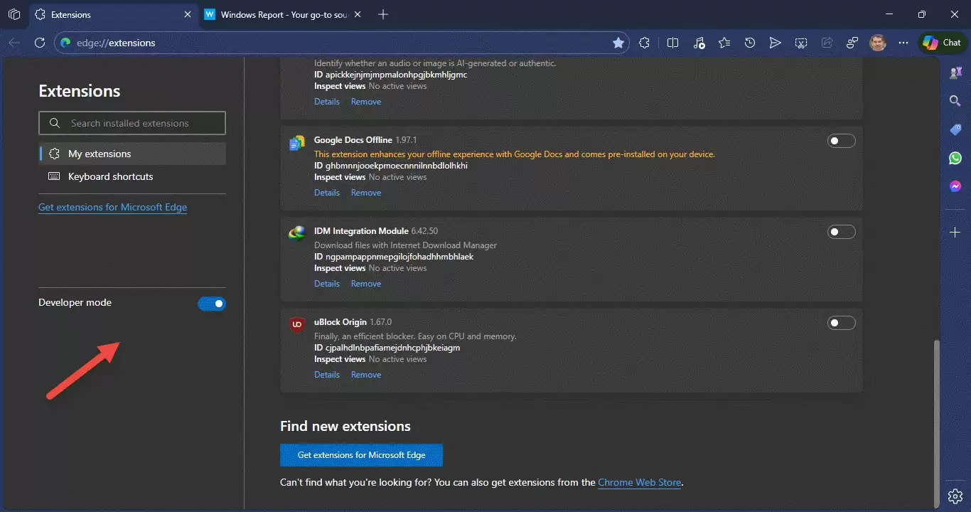 微软Edge测试版移除第三方扩展开关但仍支持安装