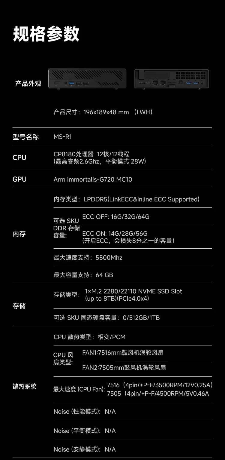全球首款 UEFI ARM 迷你工作站:铭凡 MS-R1 国行定价 3299 元,双万兆网口 + 全长 PCIe×16 拓展插槽