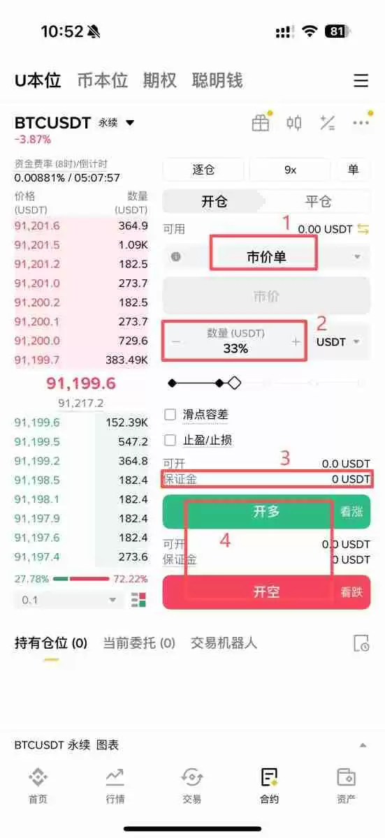 如何使用币安进行永续合约的做多和做空?币安进行永续合约的做多和做空的图文教程
