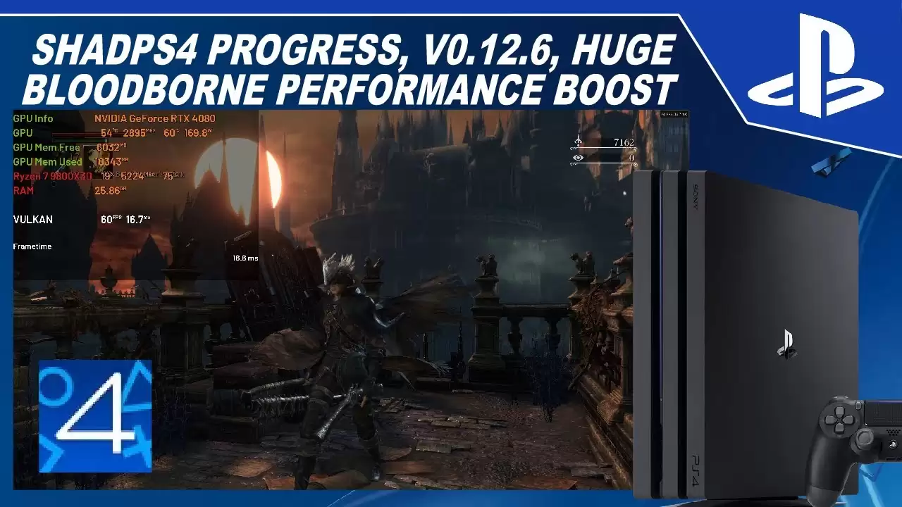 PS4 模拟器 ShadPS4 发布 0.12.6 版，《血源诅咒》游戏部分场景帧率翻倍