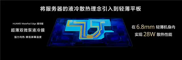 华为MatePad Edge采用创新散热架构 实现业界领先28W性能释放
