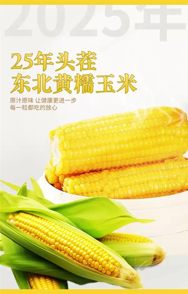 香软黄糯玉米！农投集团精选8棒装限时15.9元