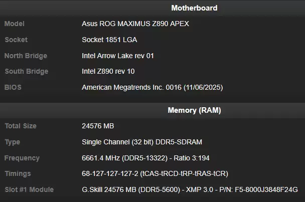 13322 MT/s！DDR5 内存超频纪录再次被刷新
