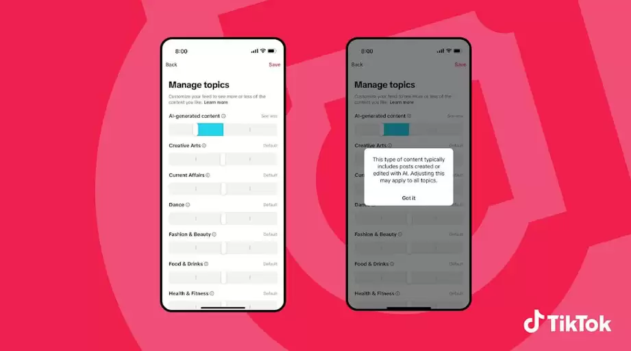 TikTok 将开放用户设置，减少短视频信息流中的 AI 内容