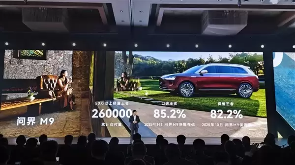 50万以上销量王者！问界M9累计交付26万辆