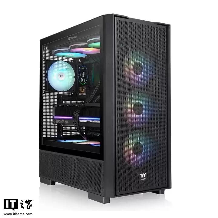 曜越推出 S380 TG ARGB 中塔式机箱:黑白双色可选、支持背插主板,可装两个 360 冷排
