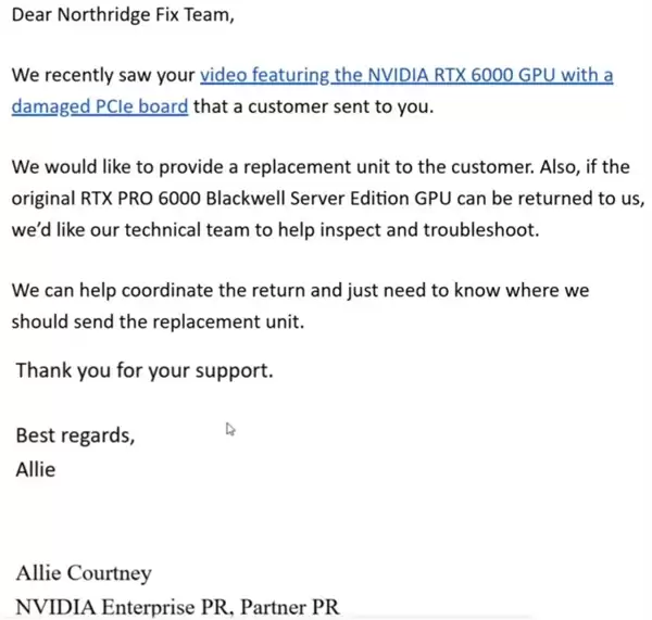 1万美元的RTX PRO 6000显卡损坏没法修：NVIDIA同意换新了！