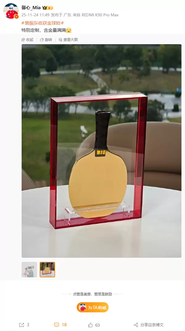 樊振东空降深圳小米之家任一曰店长 小米赠送黄金球拍