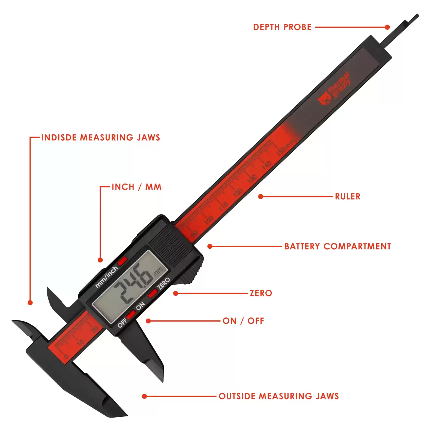 方便测量分体式水冷系统各种尺寸，暴力熊推出 TG Caliper 数字卡尺