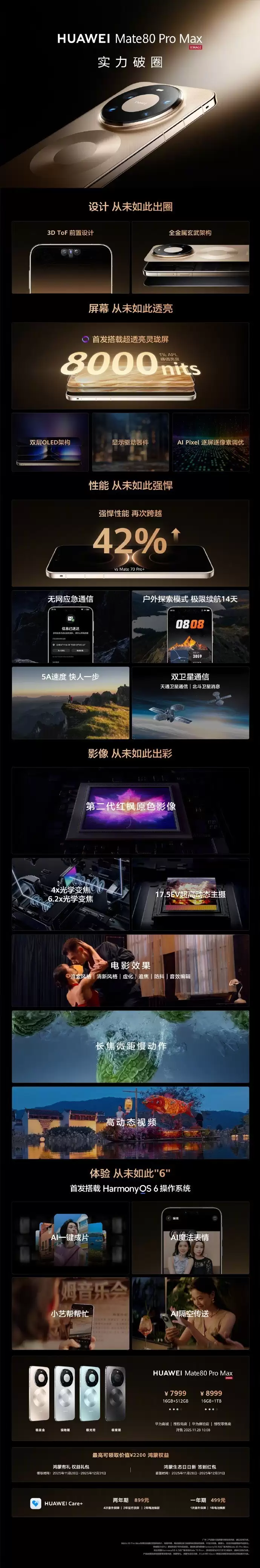 四张图看完华为Mate80全系列，起售价4699元