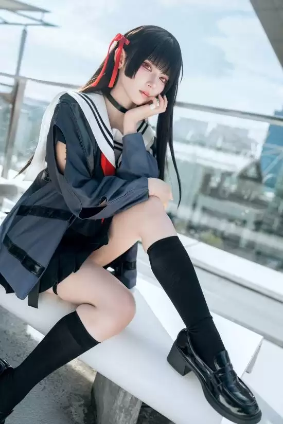 日本美少女COS《鸣潮》千狩！谁家JK走出游戏了