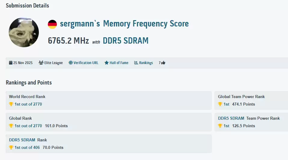 DDR5 内存超频纪录今日两度被破，攀上 13530 MT/s 新高峰