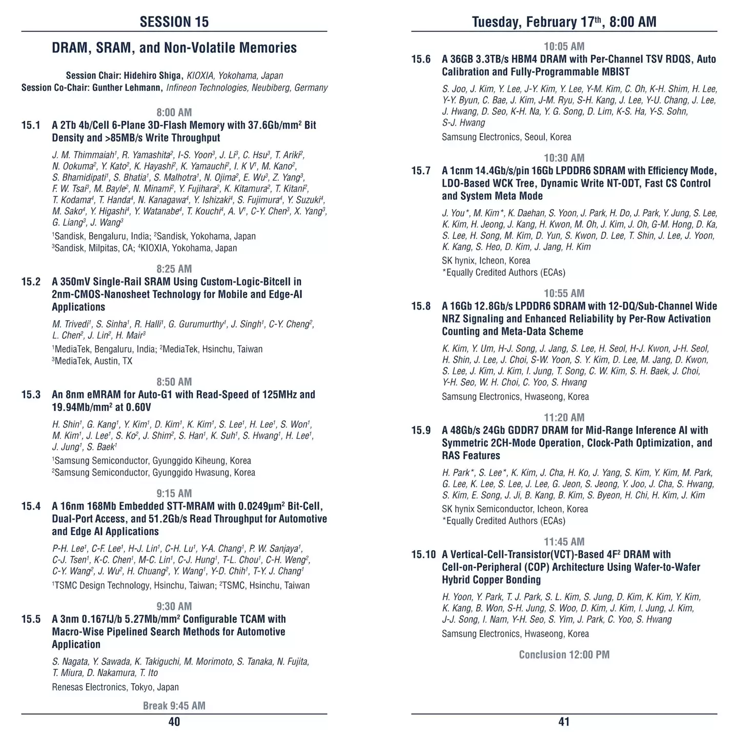 2026 IEEE ISSCC 国际固态电路会议明年 2 月举行，SK 海力士 14.4Gbps LPDDR6 等将亮相