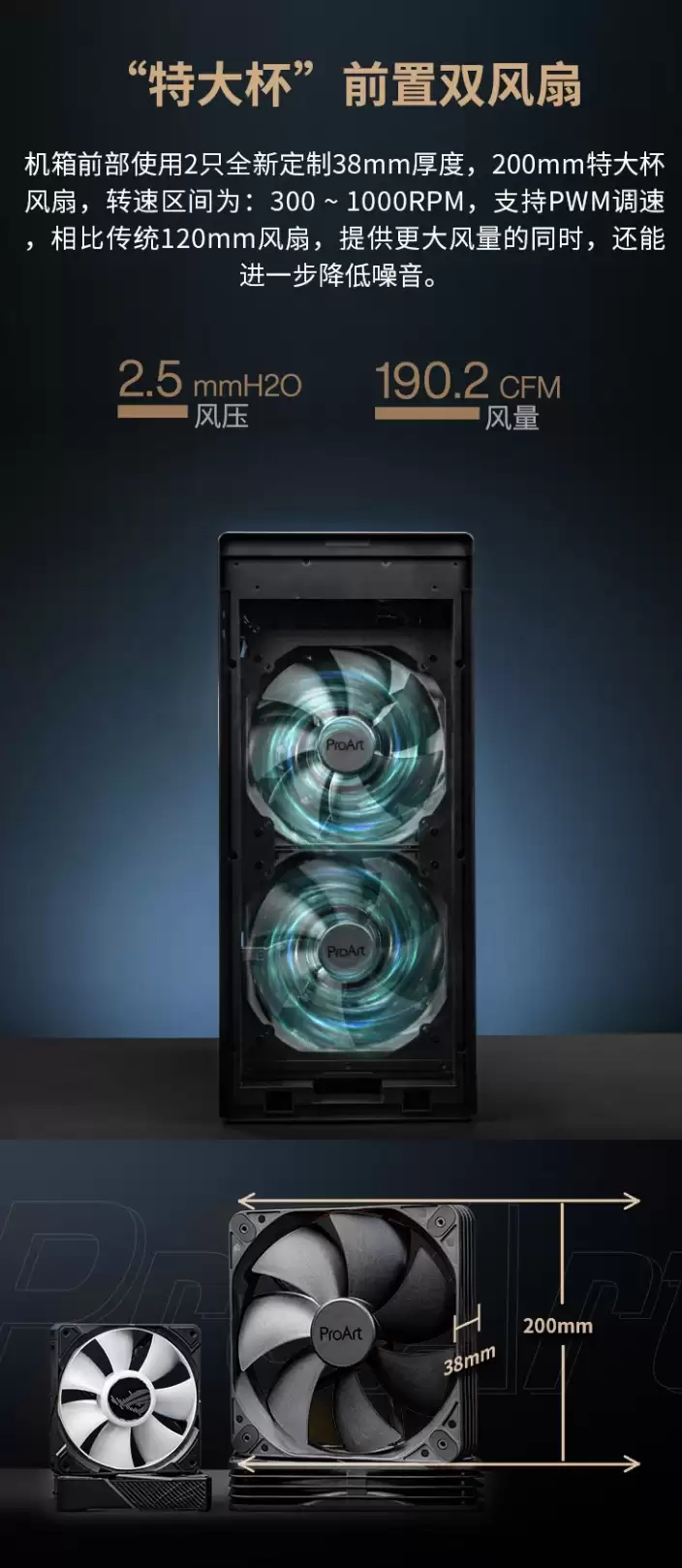 首发 2199 元：华硕创梦 60 PA602 限定版机箱开启新品预约，自带 2 只 200mm 特大杯风扇